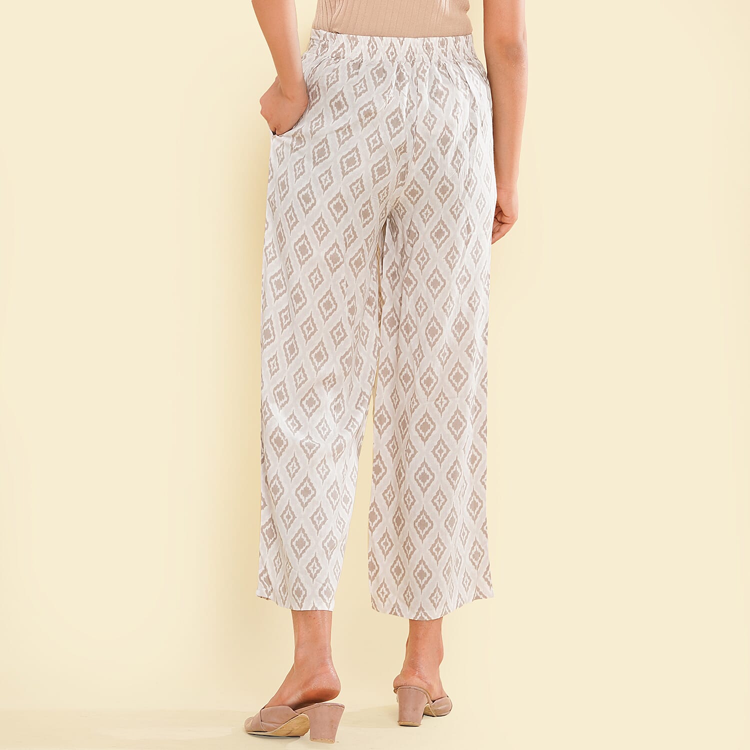 TAMSY Viscose Printed Palazzo - Orange