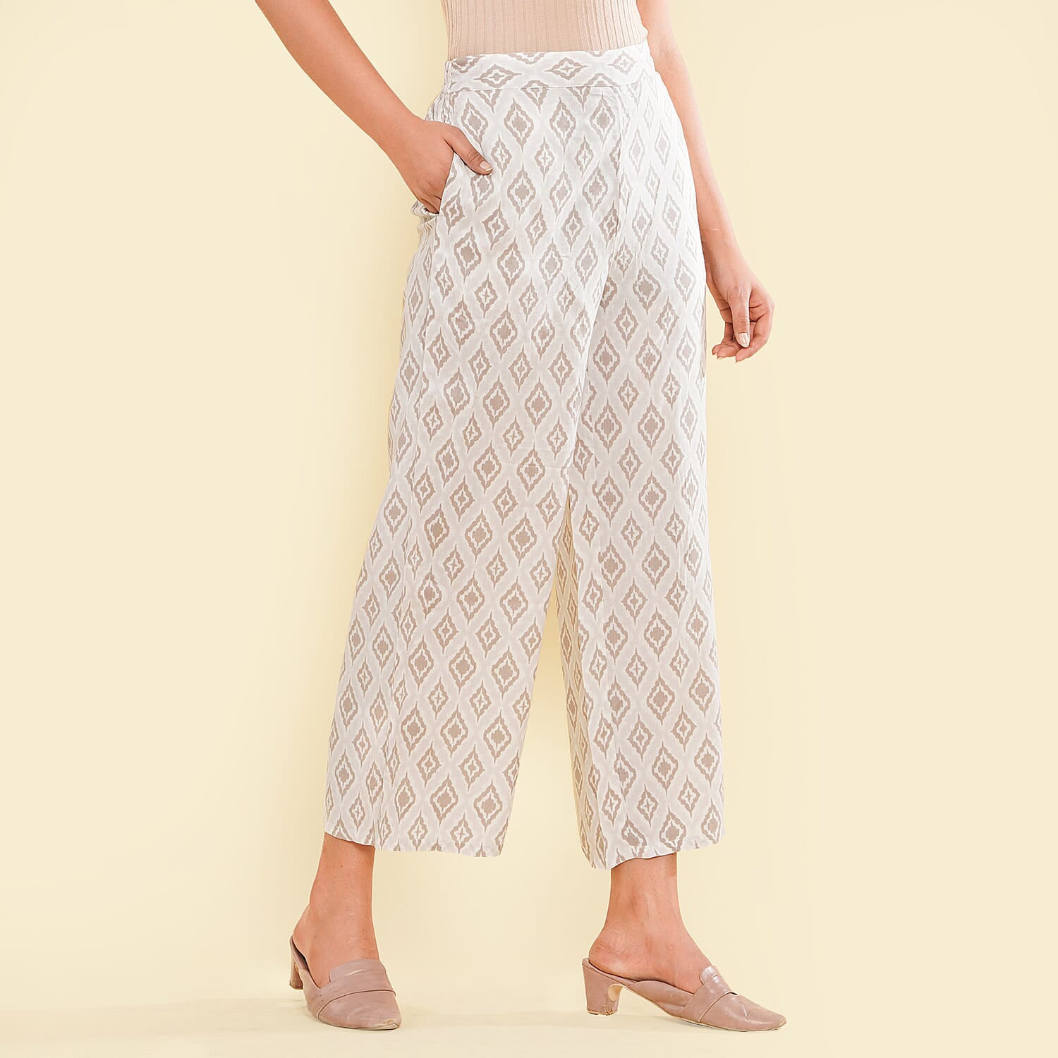 TAMSY Viscose Printed Palazzo - Orange