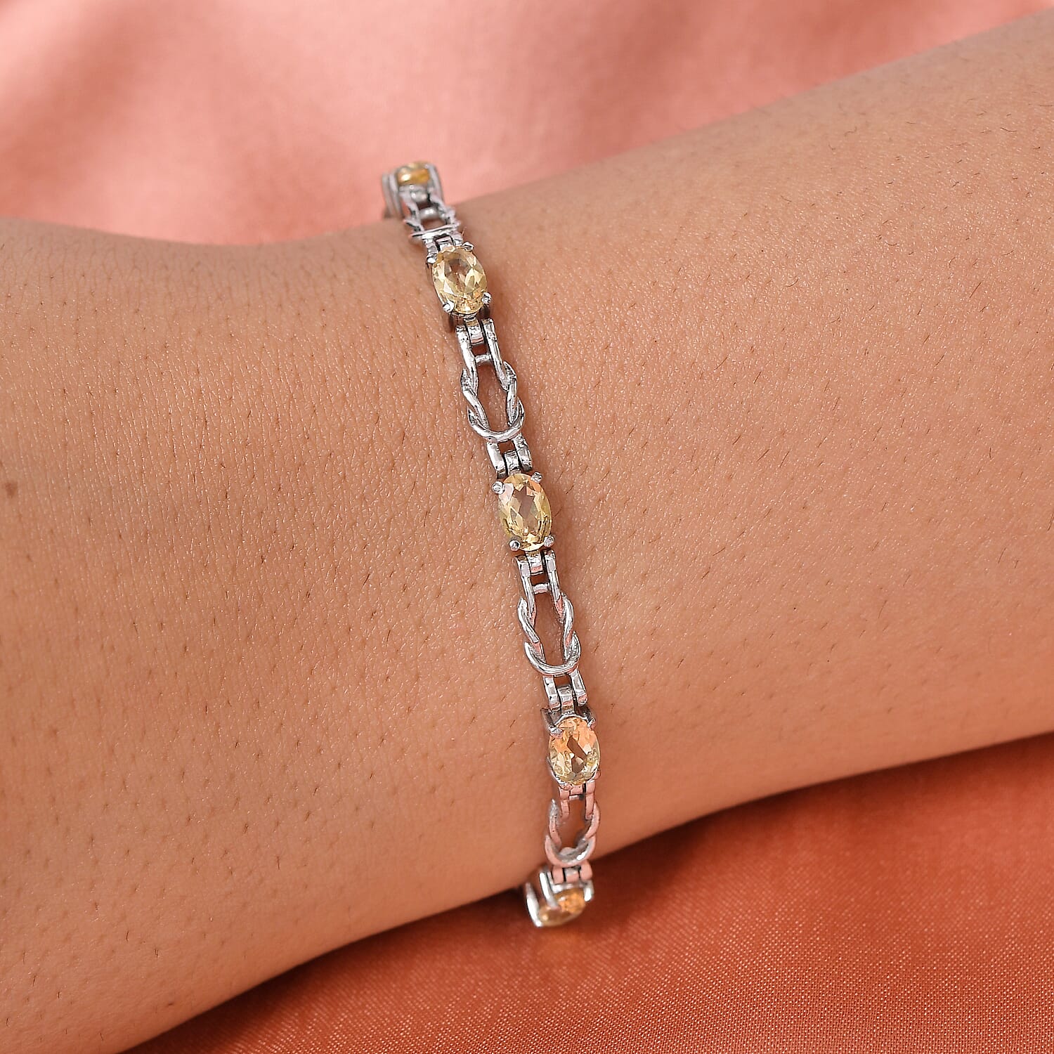 Citrine Bracelet (Size - 8.5 with Extender) 3.27 Ct.