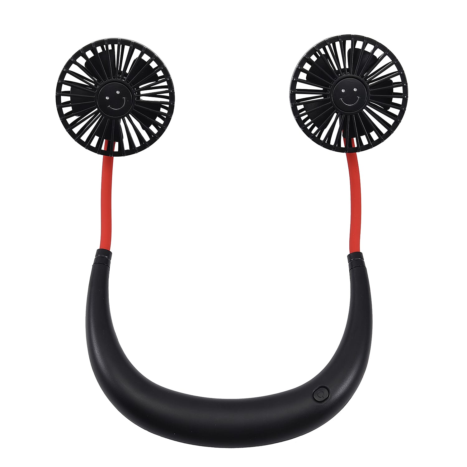 Rechargeable Neck Fan with Light - Black