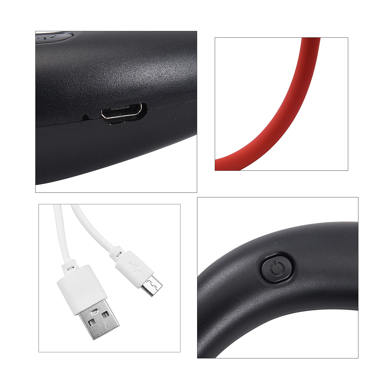 Rechargeable Neck Fan with Light - Black