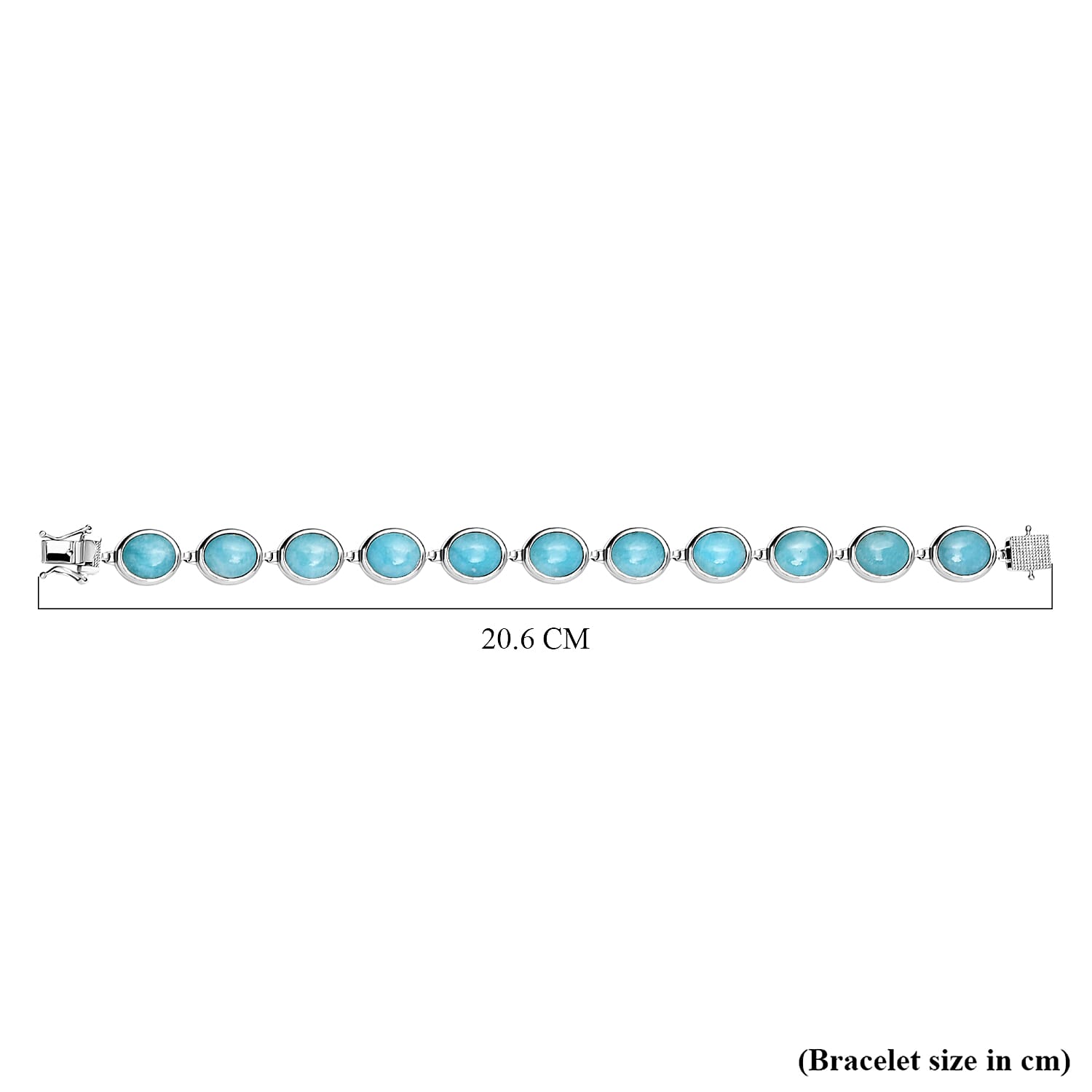 Collectors Edition - AAA Brazilian Amazonite Bracelet (Size - 7.5) in Platinum Overlay Sterling Silver 46.18 Ct, Silver Wt. 16.00 Gms