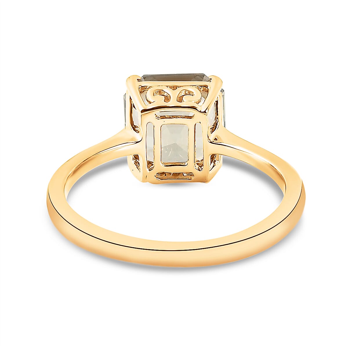 ILIANA 18K Yellow Gold AAA Turkizite (Asscher Cut) Solitaire Ring 3.00 Ct.