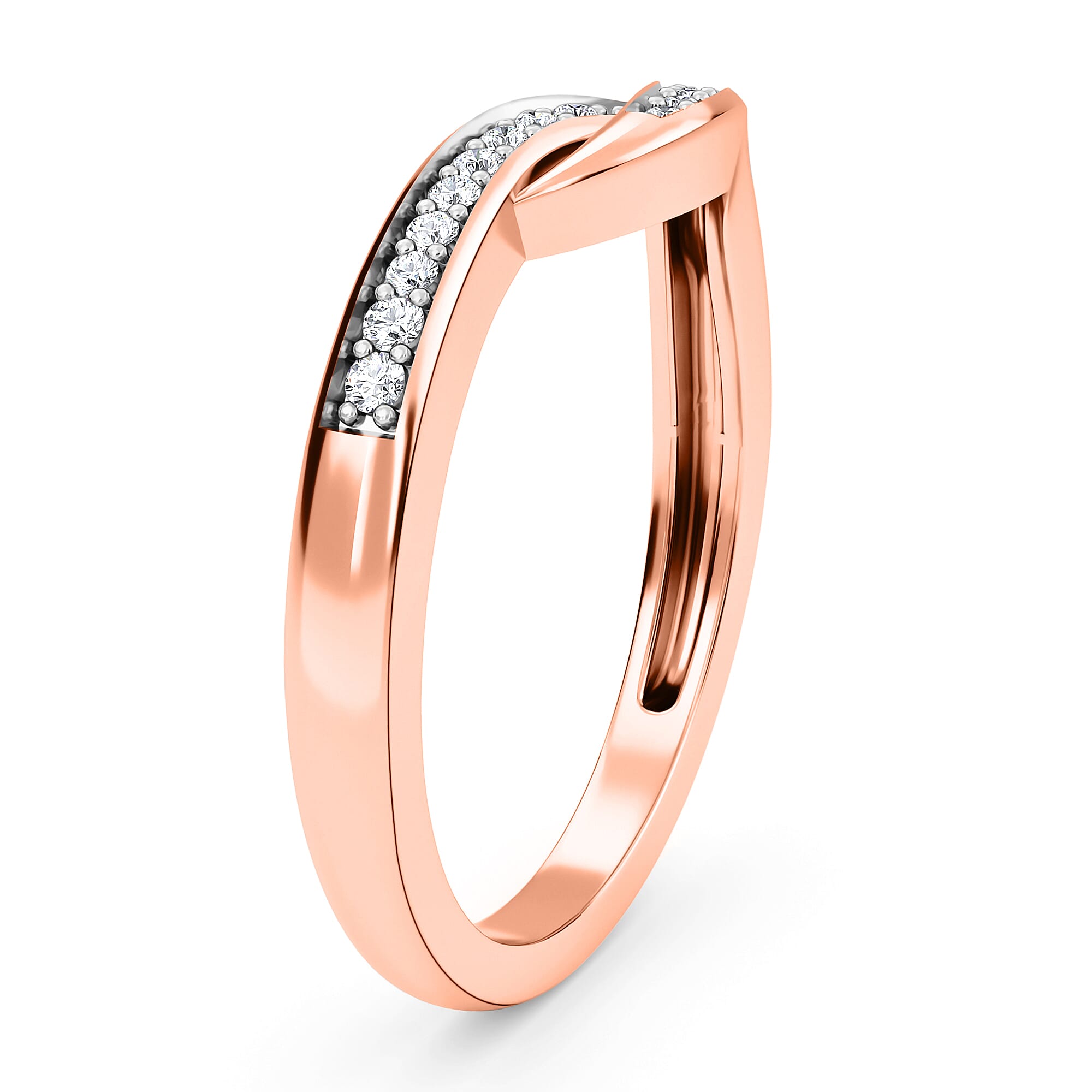 Diamond Ring in Sterling Silver 0.12 Ct.