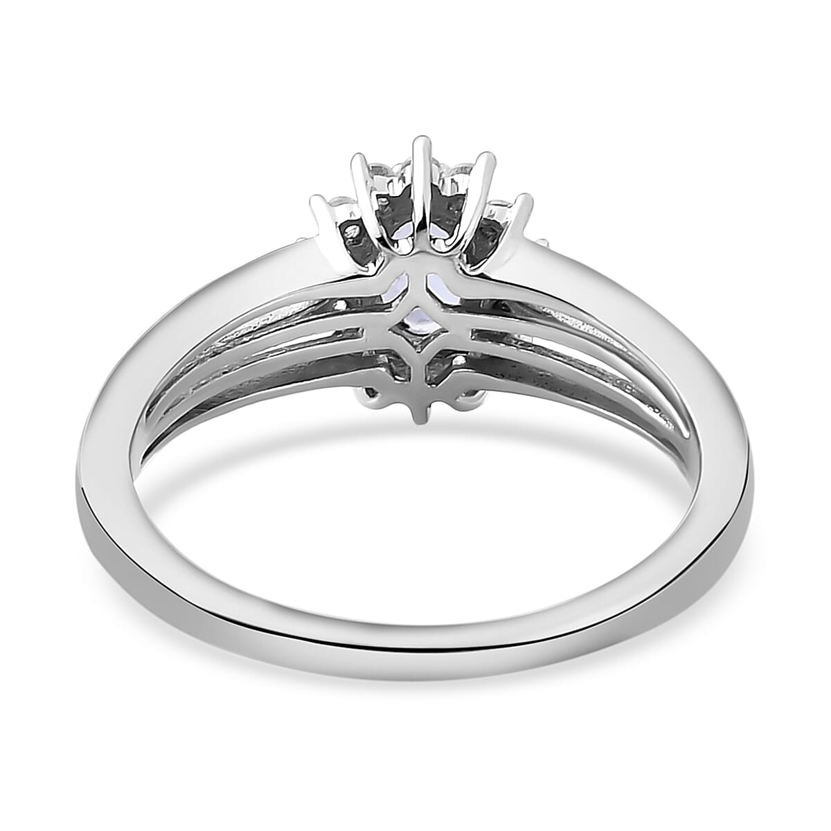 Premium Tanzanite and Natural Cambodian Zircon Ring in Sterling Silver