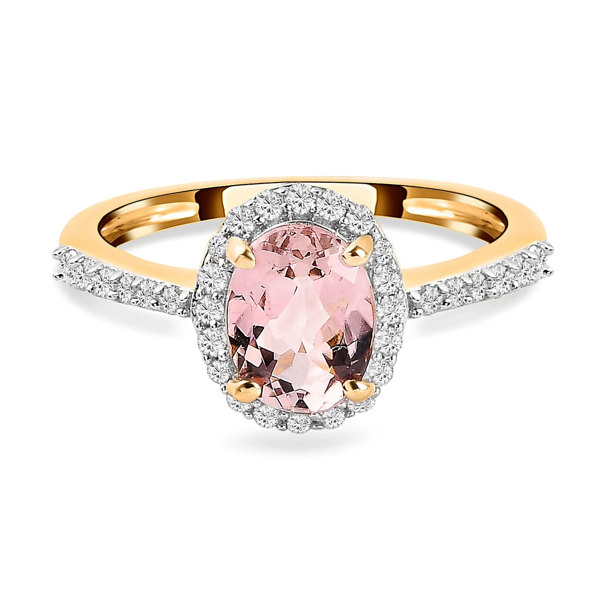 9K Yellow Gold Tourmaline and Diamond Ring 1.41 Ct.