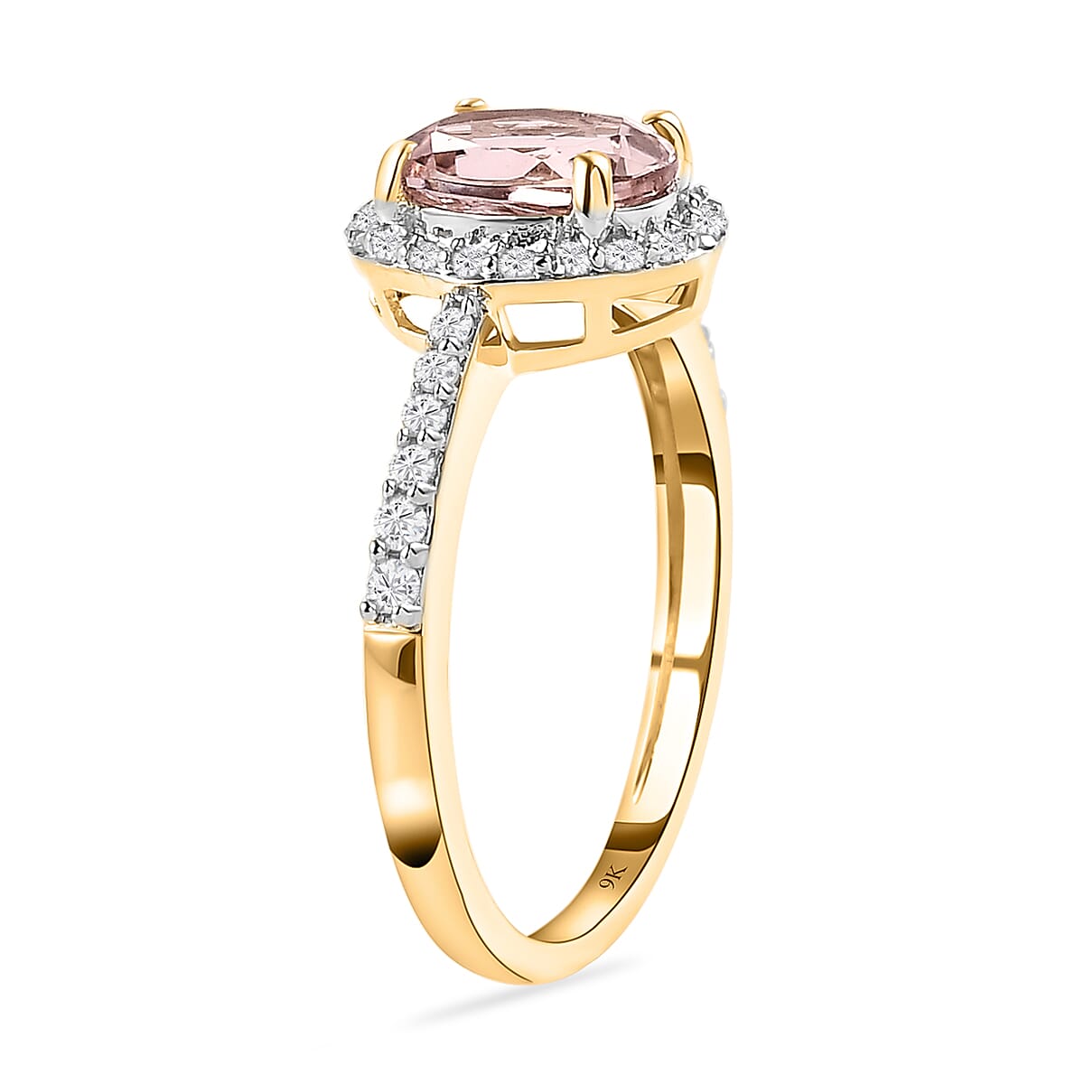 9K Yellow Gold Tourmaline and Diamond Ring 1.41 Ct.