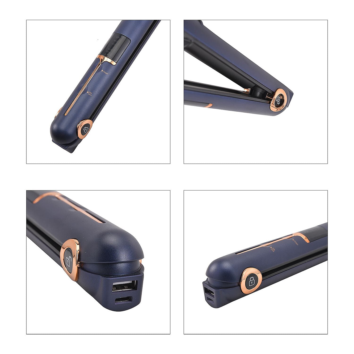 Doorbuster - BEAUTECH- Cordless Hair Straightener with Built in Powerbank (2600 mAH) - Blue