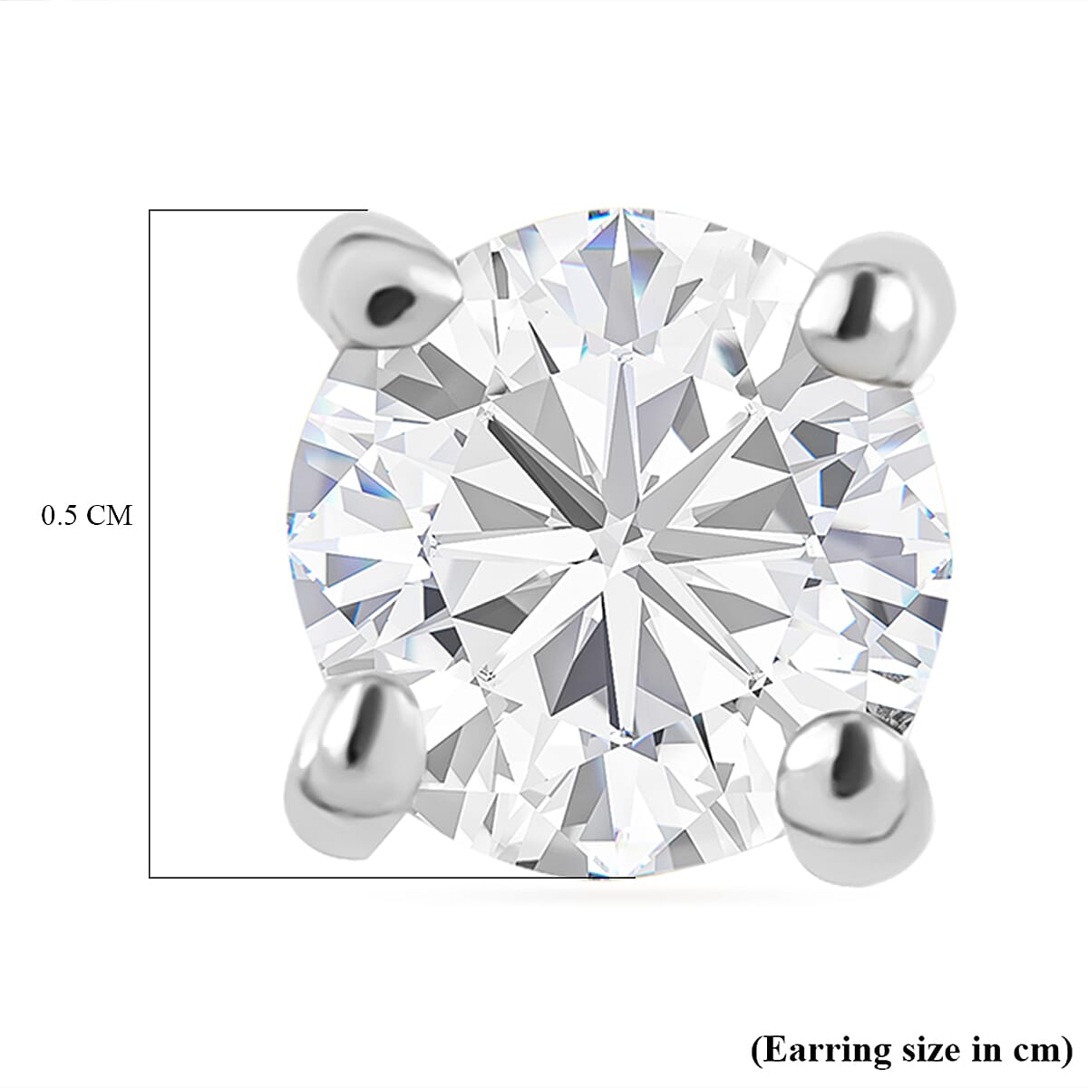 9K White Gold Moissanite Stud Earrings (With Push Back)