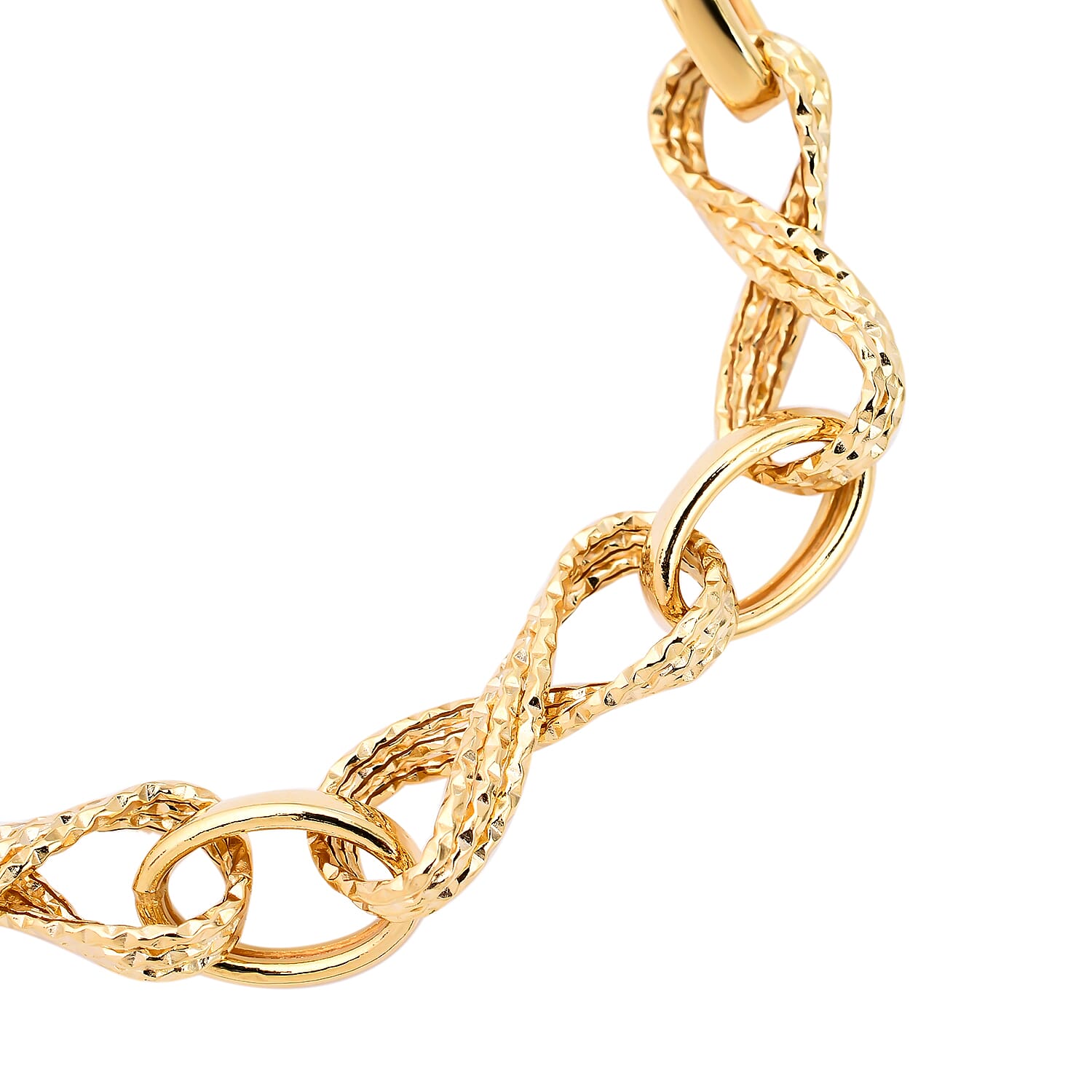 Maestro Collection - 9K Yellow Gold Infinity Link Bracelet (Size - 7.5) with Senorita Clasp, Gold Wt. 5.68 Gms
