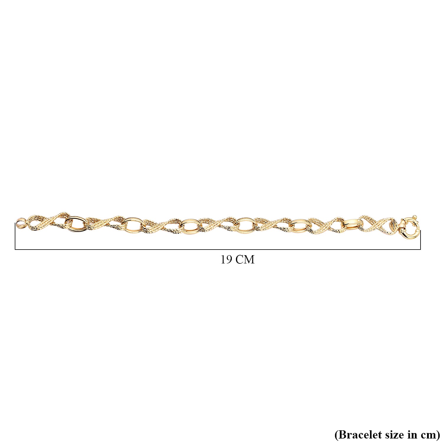 Maestro Collection - 9K Yellow Gold Infinity Link Bracelet (Size - 7.5) with Senorita Clasp, Gold Wt. 5.68 Gms