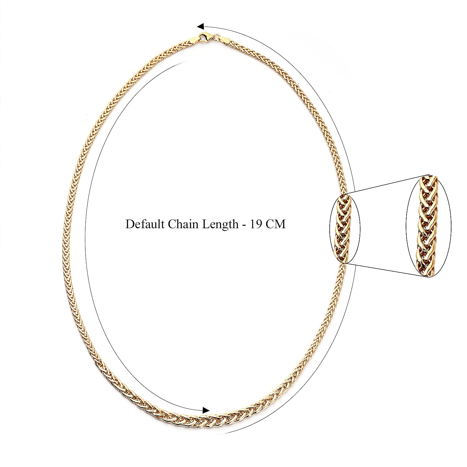 Maestro Collection 9K Yellow Gold Spiga Necklace (Size - 20) With Lobster Clasp, Gold Wt. 6.60 Gms