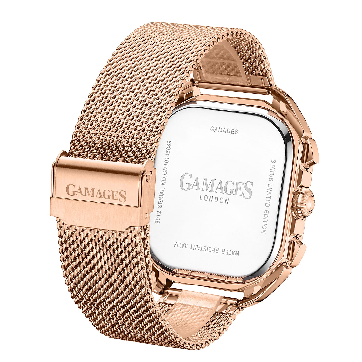 Gamages Of London Status Automatic Movement Brown Dial Water Resistant Watch with Rose Gold Colour Mesh Bracelet