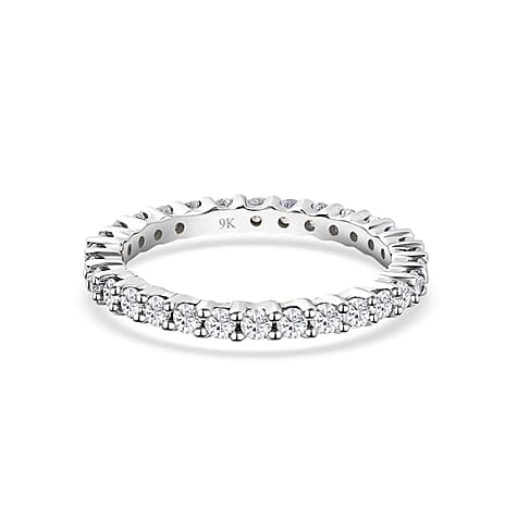 9K White Gold Moissanite Full Eternity Ring