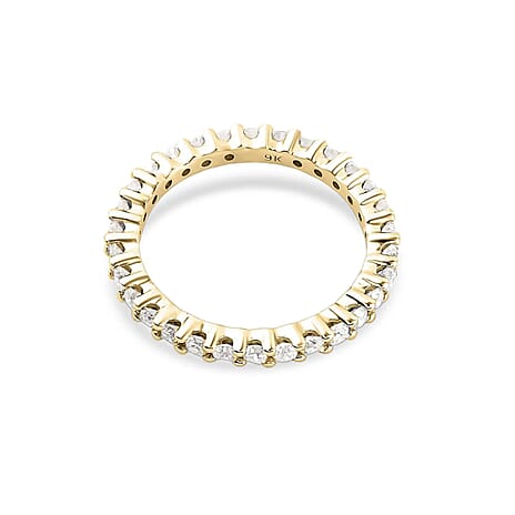 9K Yellow Gold Moissanite Full Eternity Ring