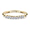 Moissanite 7 Stone Wedding Band Ring in 9K Gold