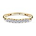 Moissanite 7 Stone Wedding Band Ring in 9K Gold