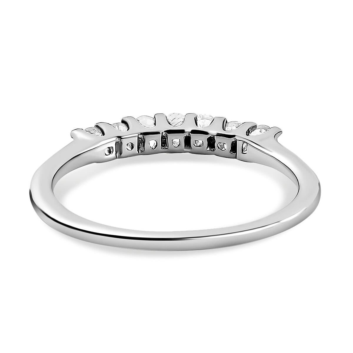 9K White Gold Moissanite 7 Stone Ring