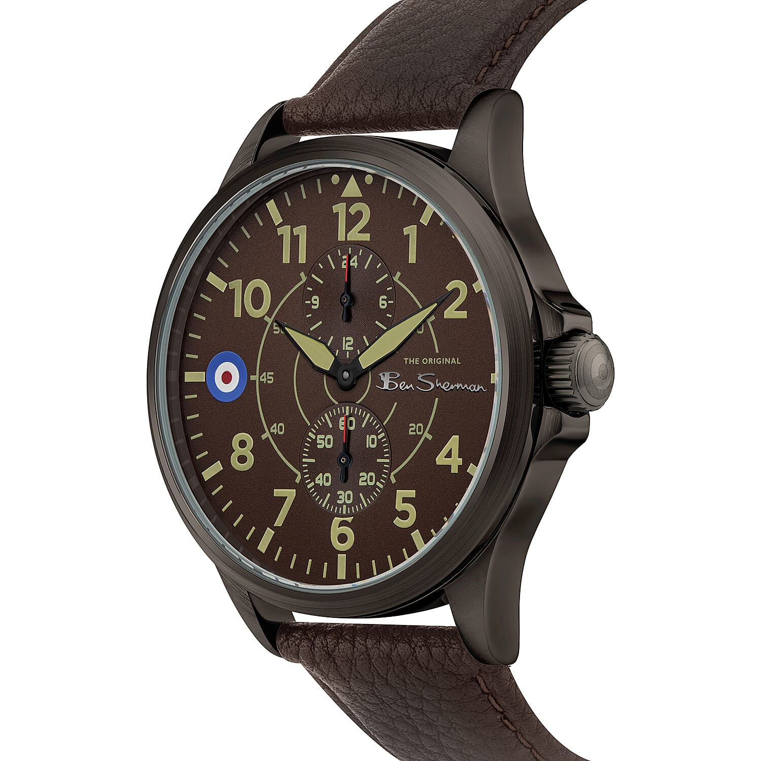 Ben Sherman Charcoal Dial Watch with Brown Leather Starp