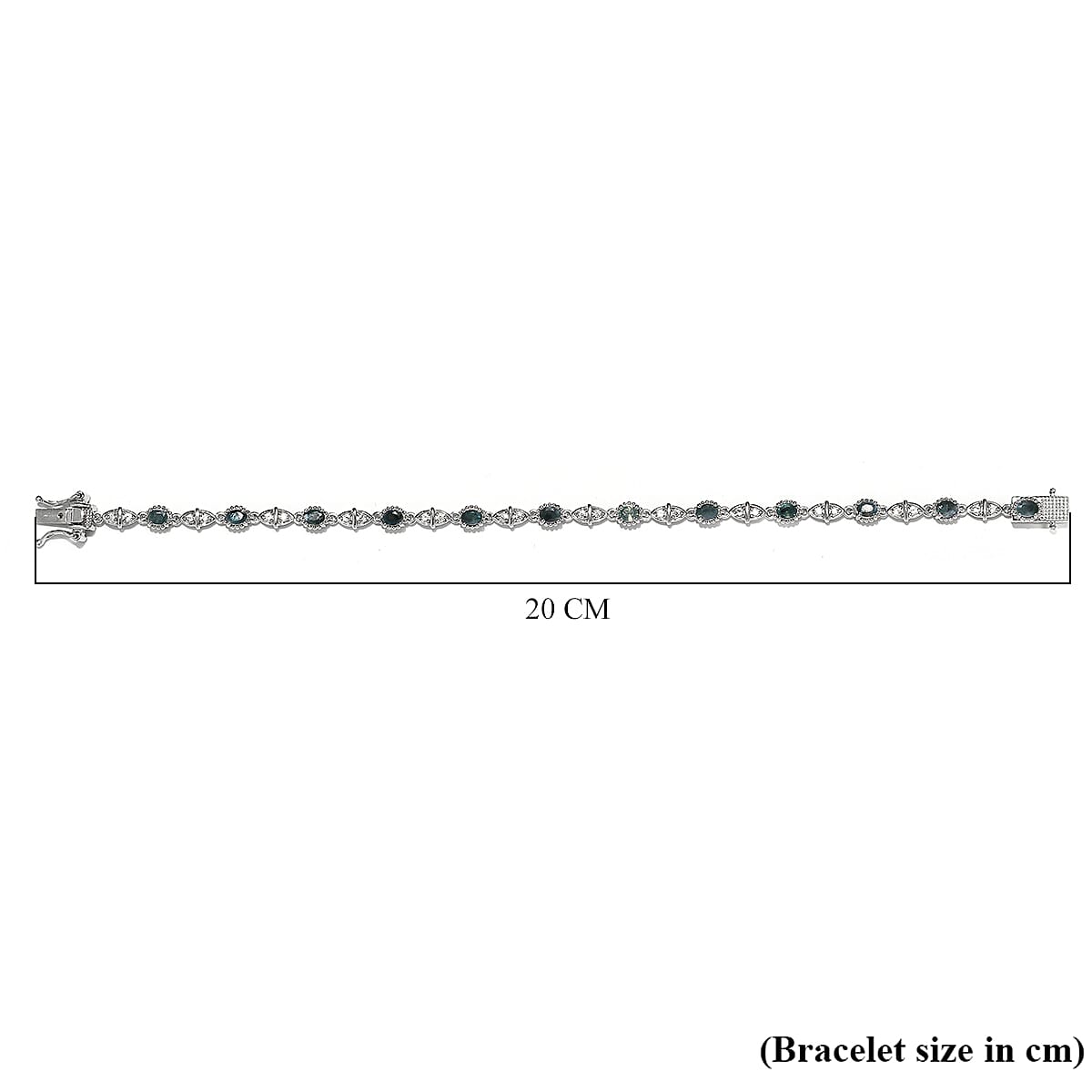 Alexandrite & Natural Zircon Bracelet (Size - 7.5) in Sterling Silver 2.20 Ct, Silver Wt. 8.87 Gms