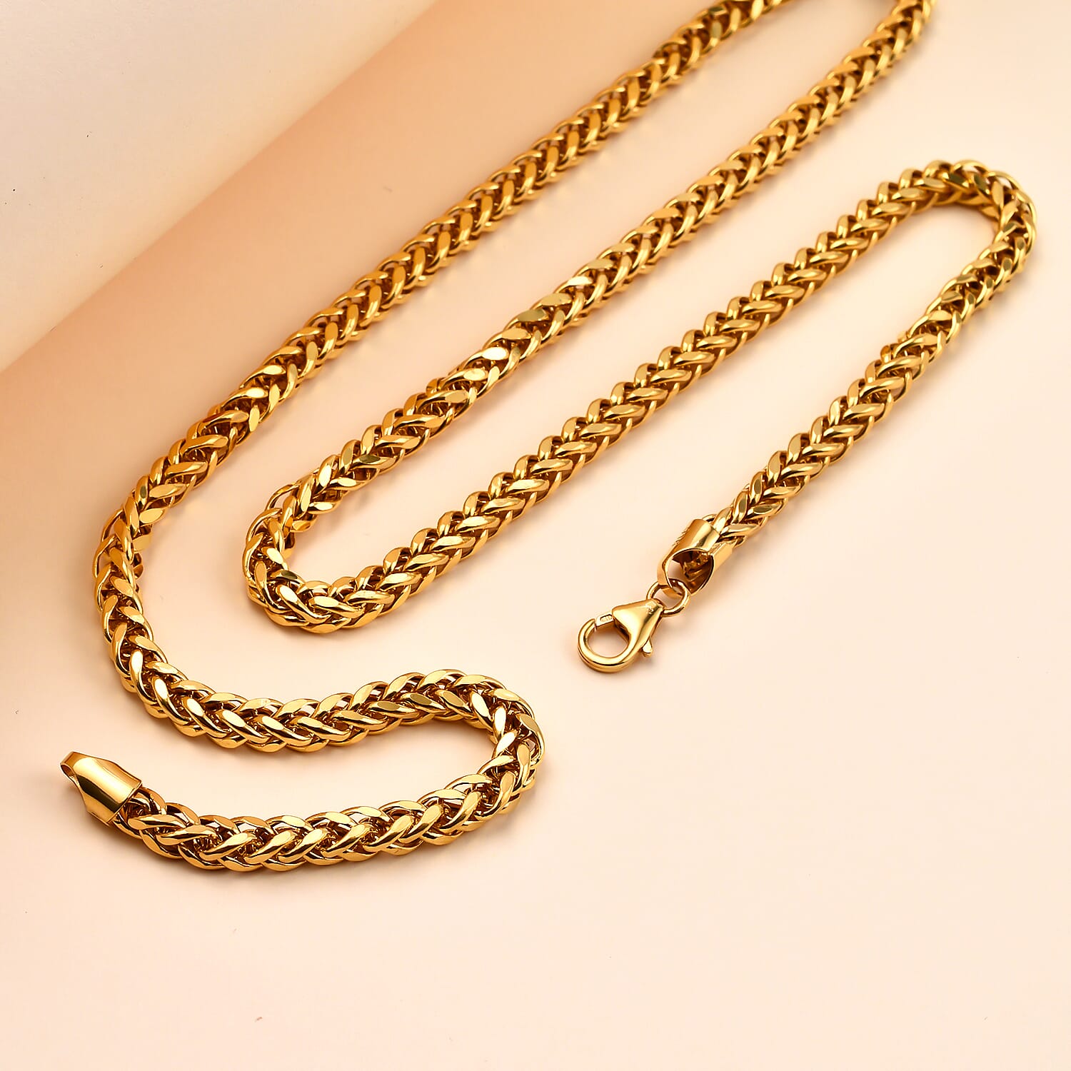 Collectors Edition- 22K (91.6 % Purity) Yellow Gold Spiga Necklace (Size - 22) with Lobster Clasp, Gold Wt. 21.40 Gms.
