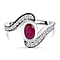 African Ruby and Cambodian Zircon Bypass Ring in Sterling Silver