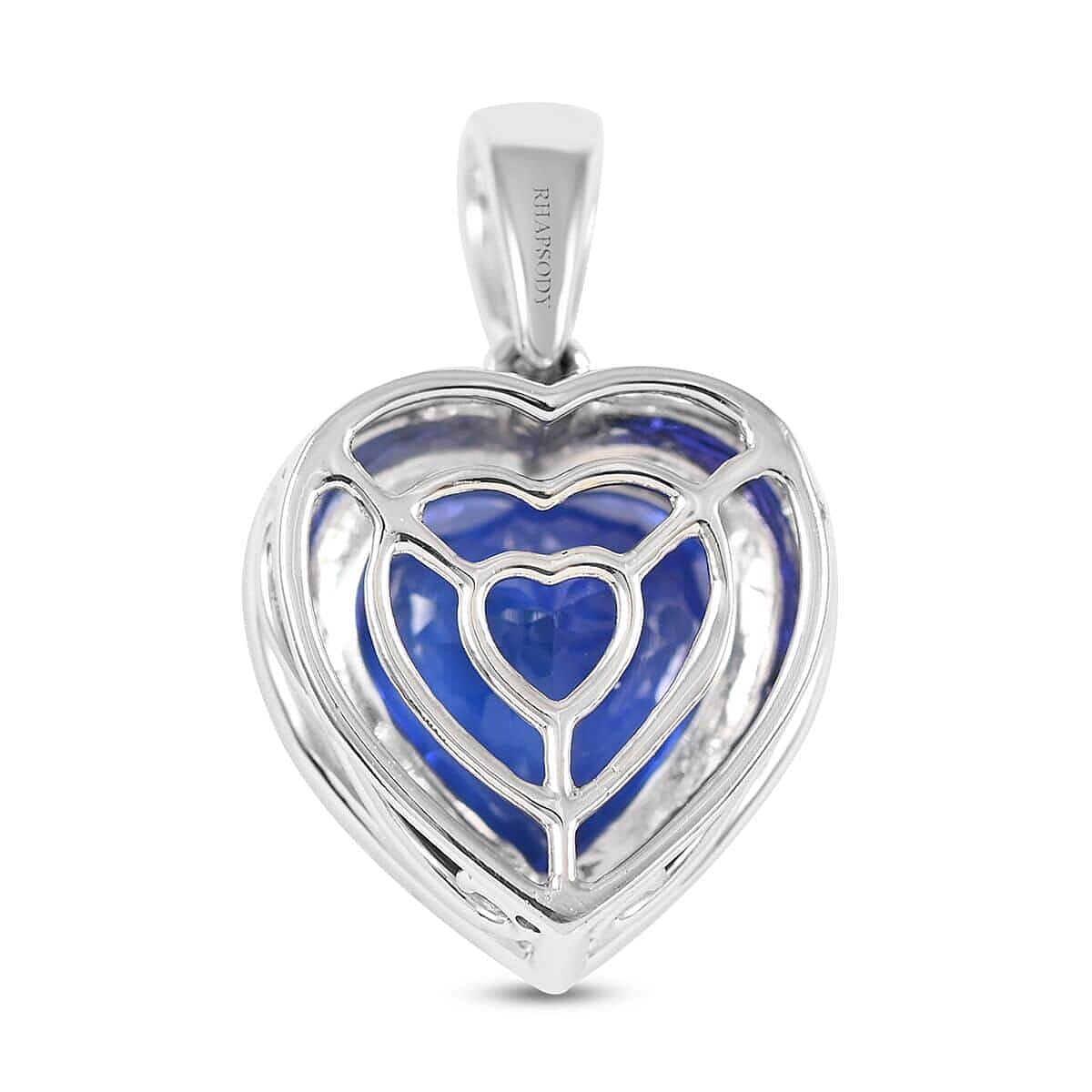 Certified and Appraised 950 Platinum AAAA Tanzanite and Diamond (VS-EF) Heart Pendant 3.00 Ct