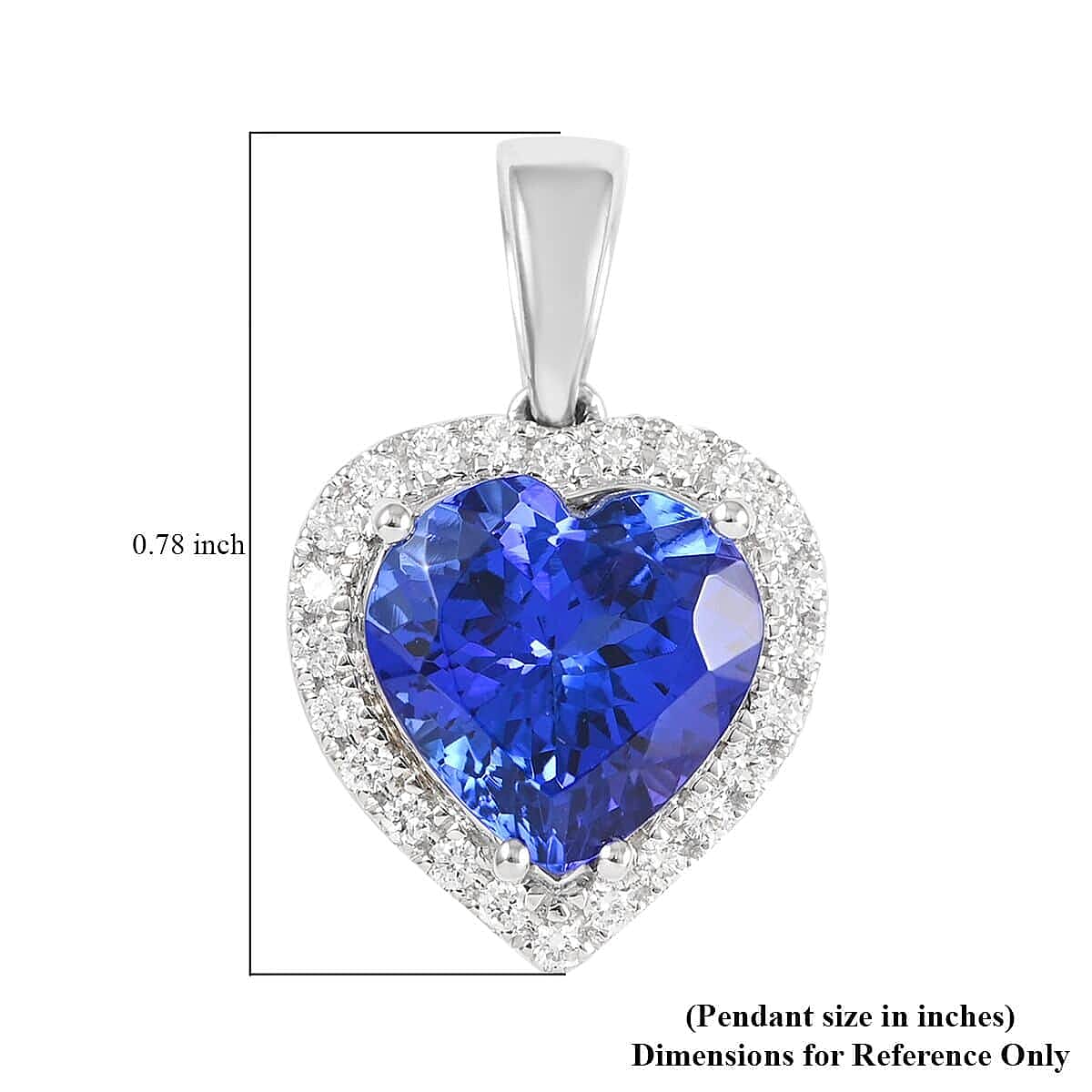 Certified and Appraised 950 Platinum AAAA Tanzanite and Diamond (VS-EF) Heart Pendant 3.00 Ct