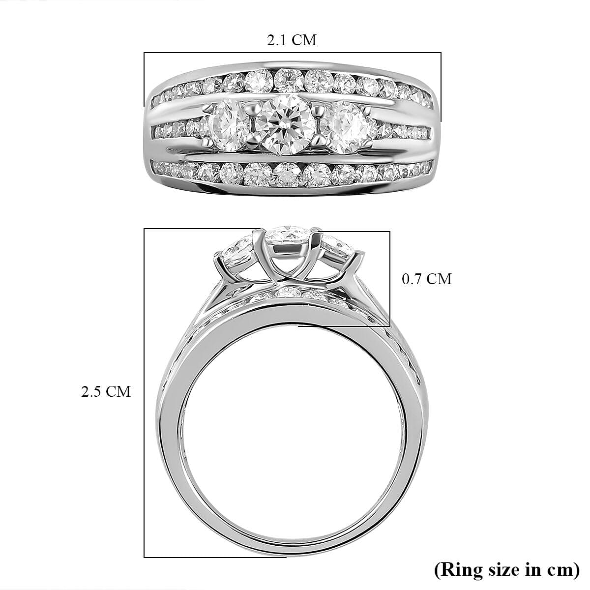 1.47 Ct Moissanite Ring in Sterling Silver