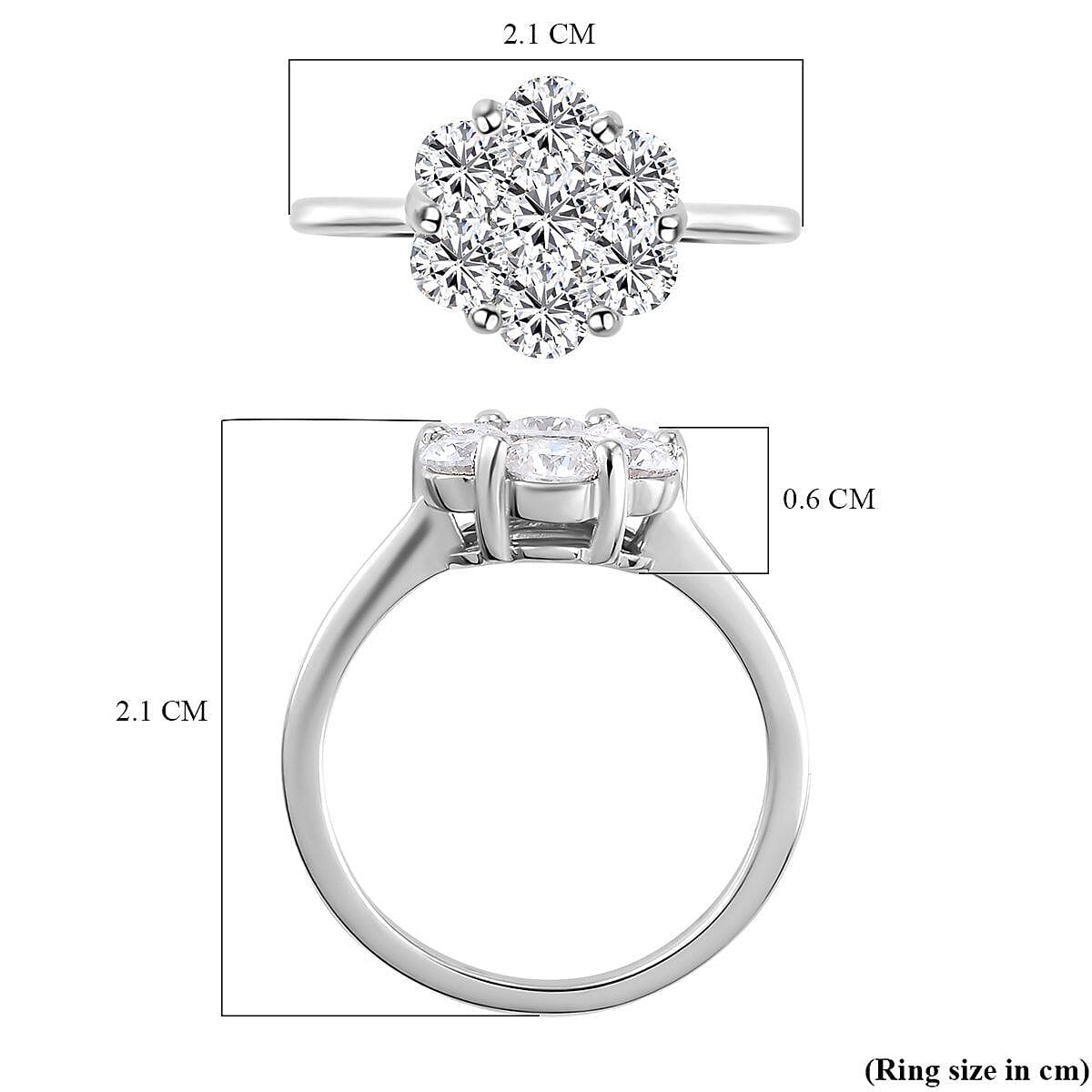 Moissanite Pressure Set Ring in Platinum Overlay Sterling Silver 1.14 Ct. Moissanite Pressure Set Ring in Platinum Overlay Sterling Silver 1.14 Ct.