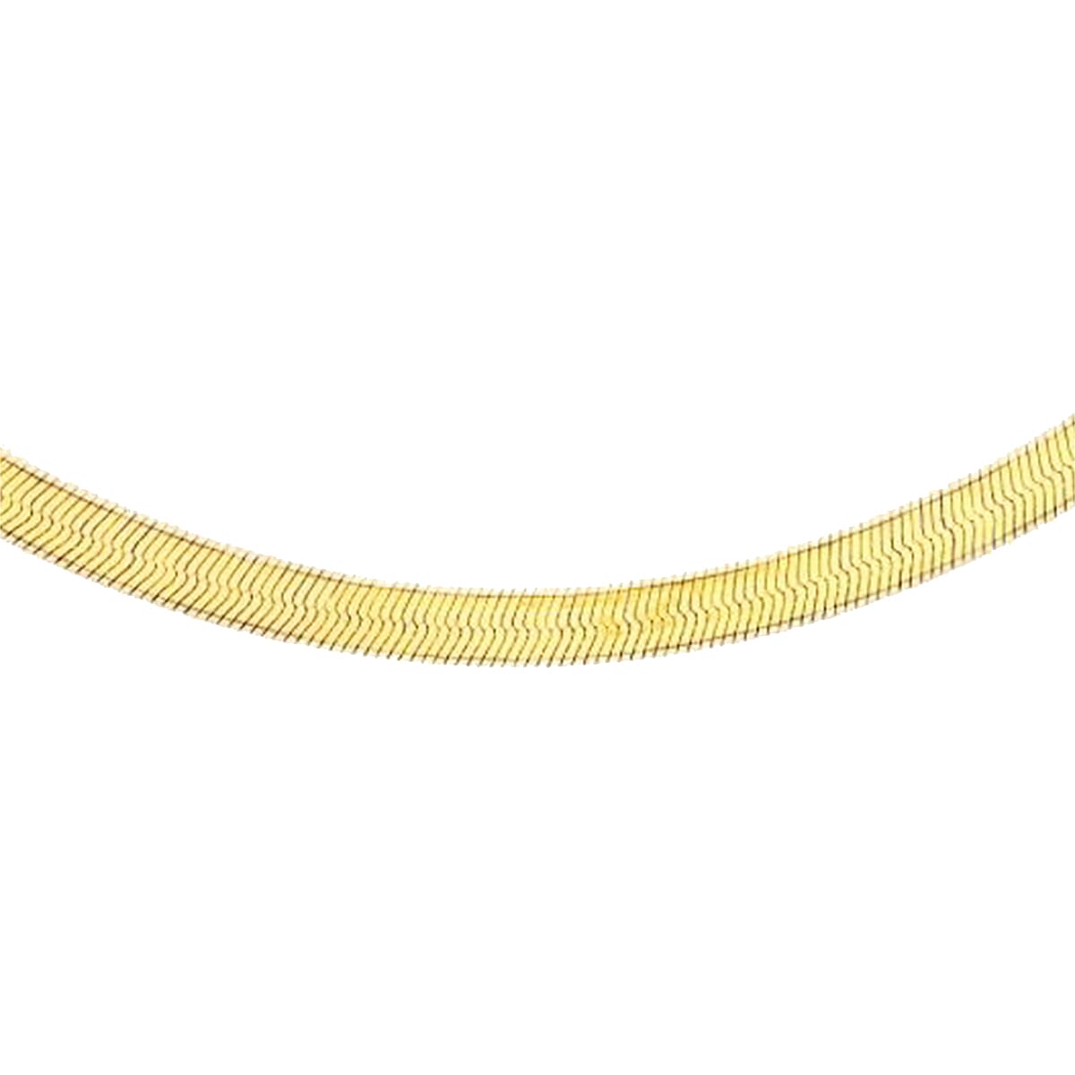 Hatton Garden Close Out Deal- 9K Yellow Gold Herringbone Chain (Size - 18) with Spring Ring Clasp, Gold Wt. 3.40 Gms