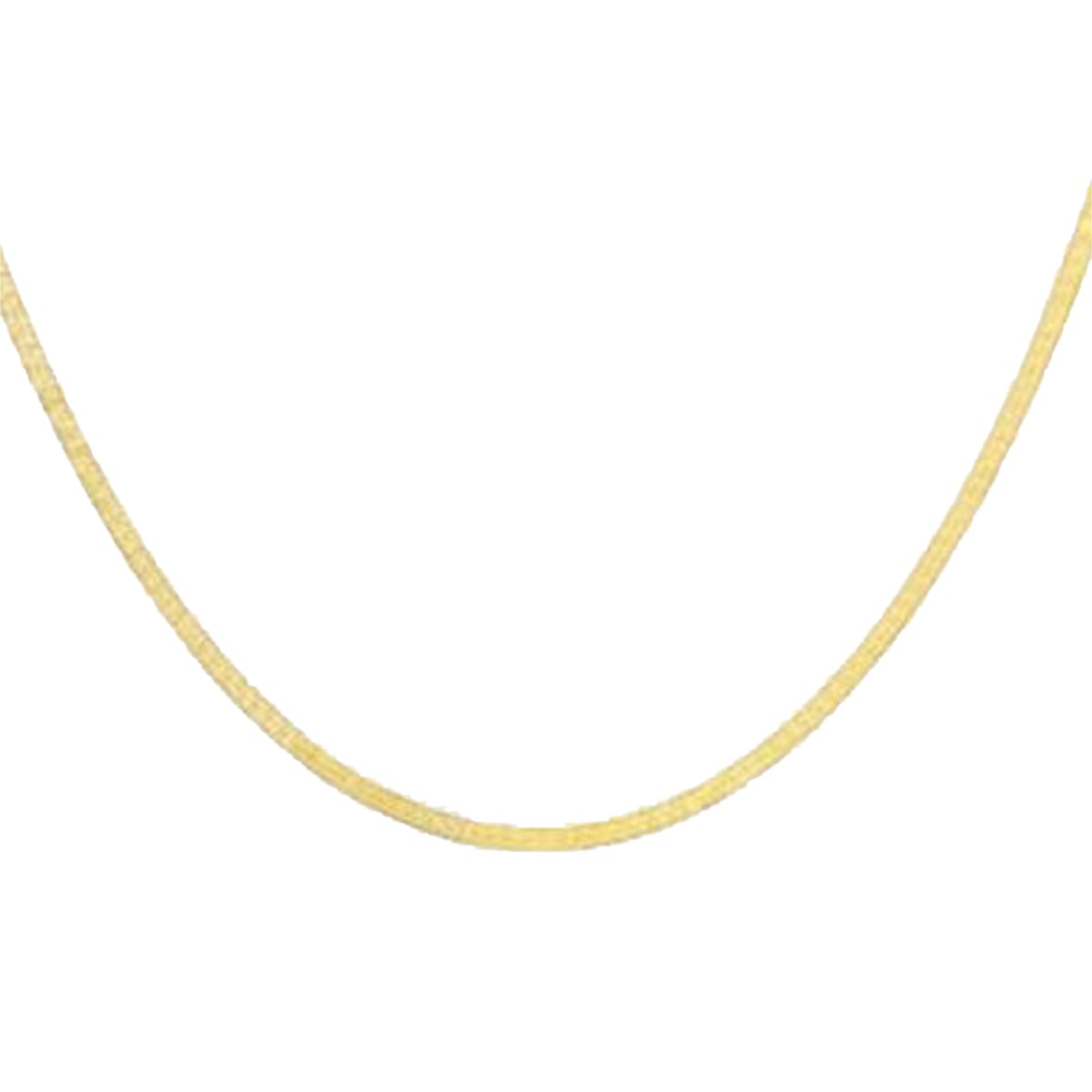 Hatton Garden Close Out Deal- 9K Yellow Gold Herringbone Chain (Size - 18) with Spring Ring Clasp, Gold Wt. 3.40 Gms