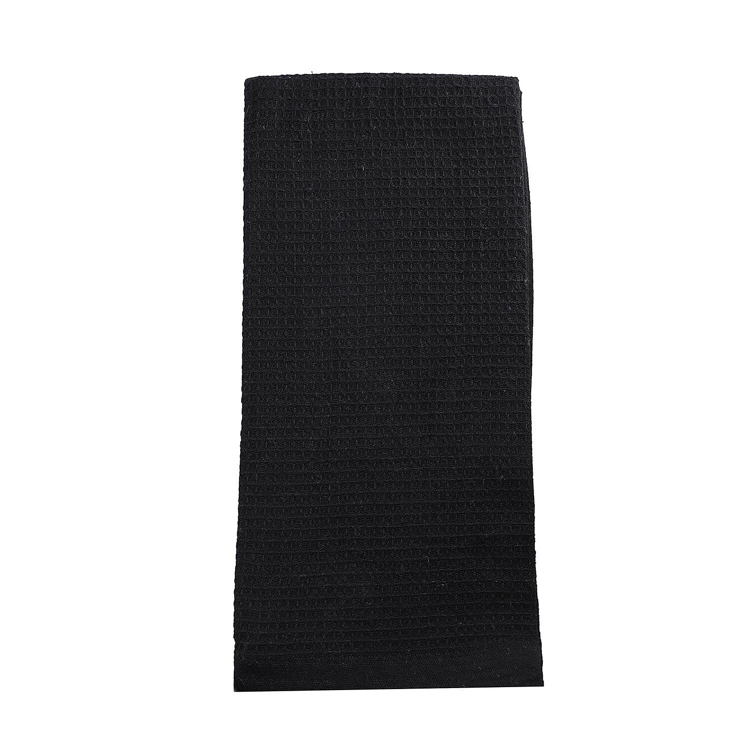 Set of 10 - 100% Cotton Kitchen Towel (Size 66x45 Cm) - Black