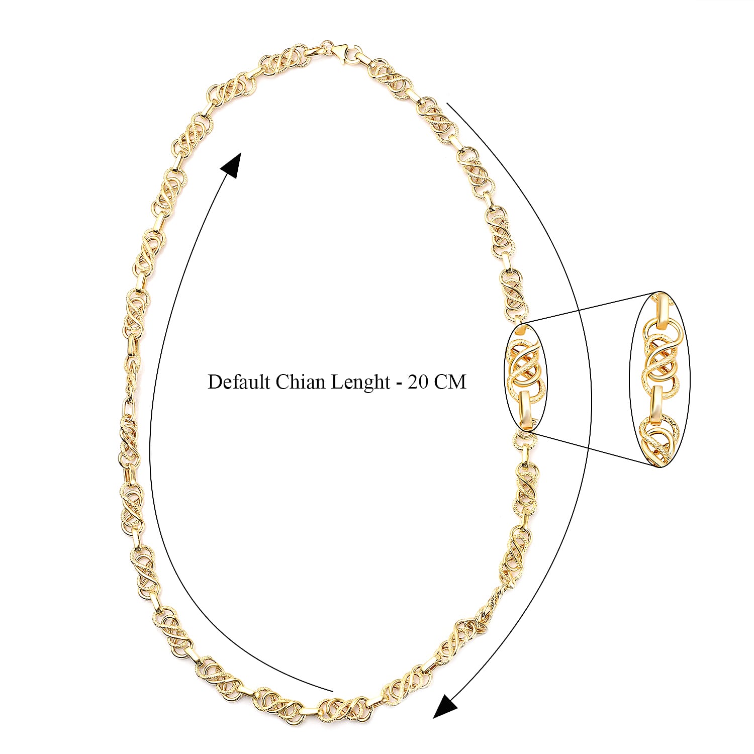 Close Out Deal- 9K Yellow Gold Celtic Necklace (Size - 20) with (10mm) Lobster Clasp, Gold Wt. 9.00 Gms