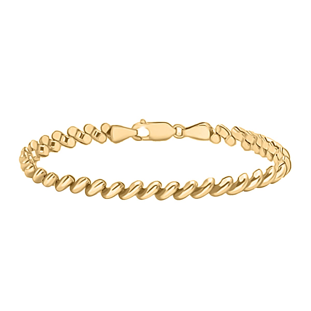 Hatton Garden Close Out Deal- 9K Yellow Gold Marco Bracelet (Size - 7.5) with Lobster Clasp, Gold Wt. 8.10 Gms