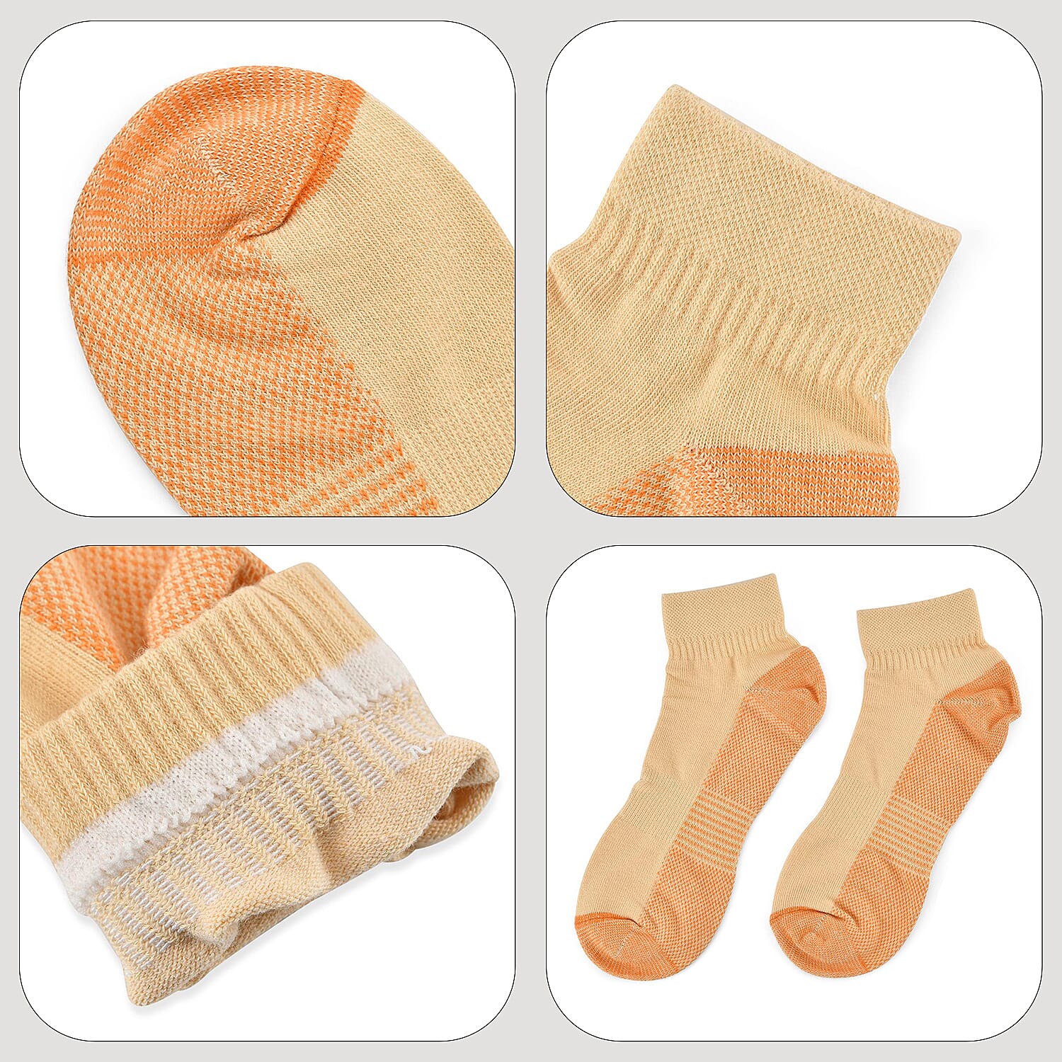 4 Pairs Antibacterial Copper Infused Compression Socks (Size L-XL, 9-13) - Multi