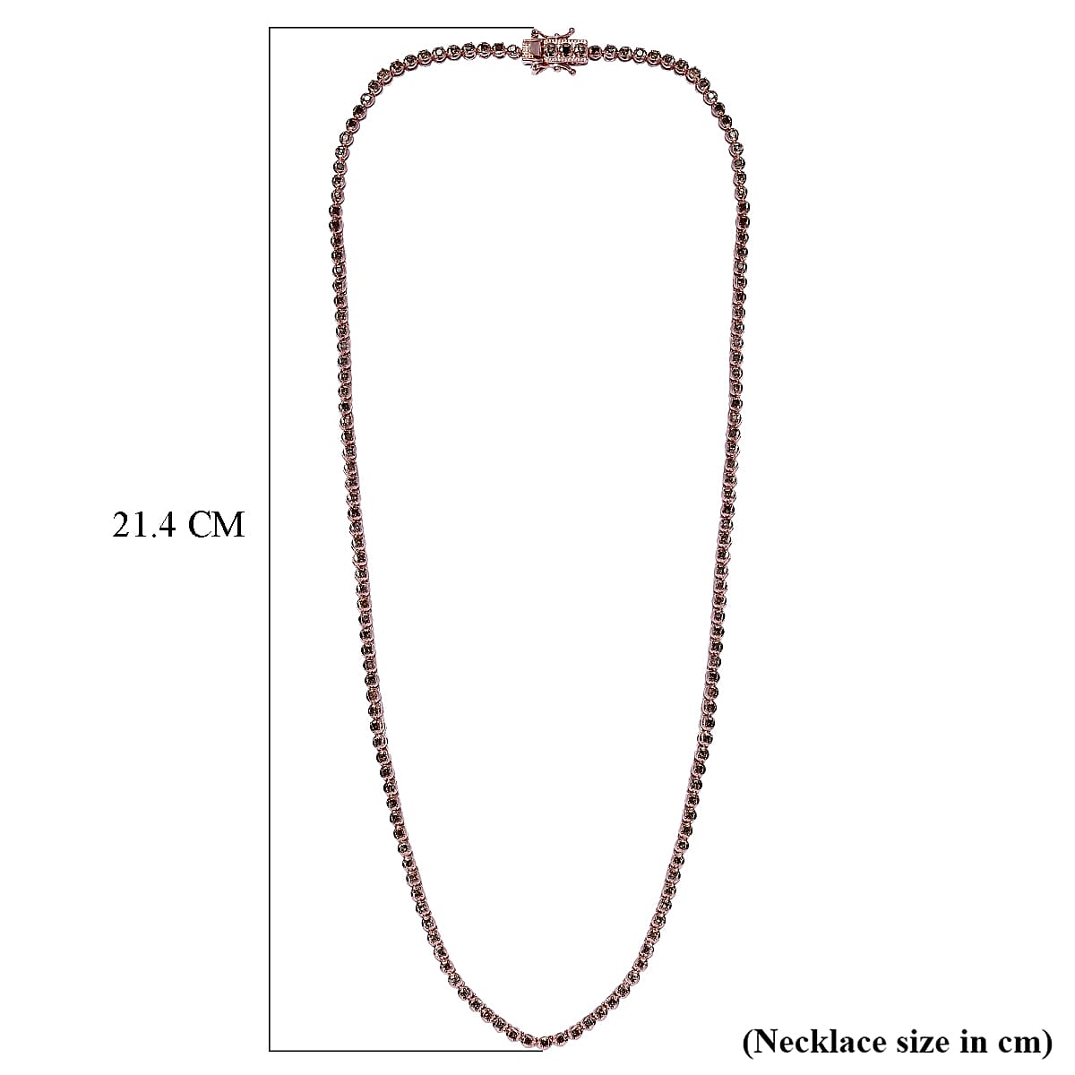 Champagne Diamond Necklace (Size - 20) in Rose Gold Overlay Sterling Silver 3.00 Ct, Silver Wt 20.64 Gms