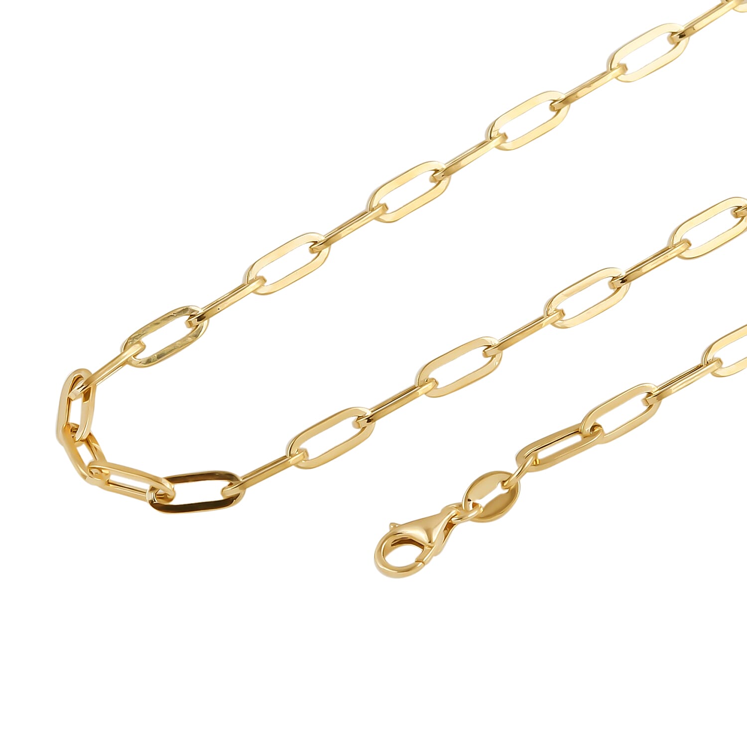 One Time Close Out Deal- Italian Made- 14K Yellow Gold Paperclip Necklace (Size - 20) With Lobster Clasp, Gold Wt. 4.58 Gms