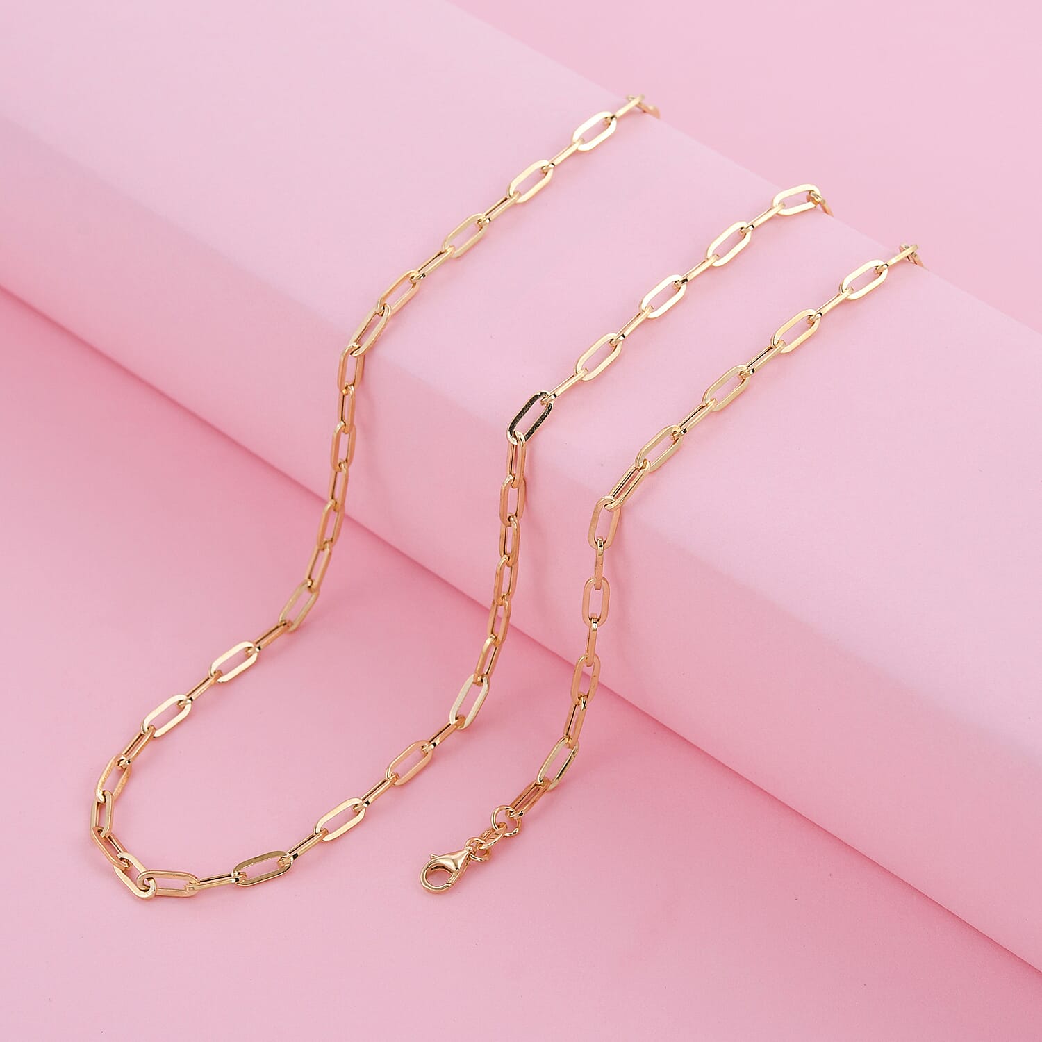 One Time Close Out Deal- Italian Made- 14K Yellow Gold Paperclip Necklace (Size - 20) With Lobster Clasp, Gold Wt. 4.58 Gms