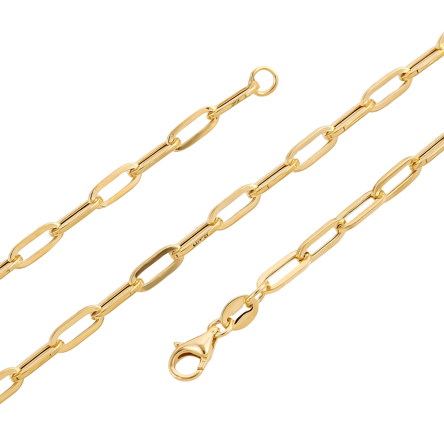 One Time Close Out Deal- Italian Made- 14K Yellow Gold Paperclip Necklace (Size - 20) With Lobster Clasp, Gold Wt. 4.58 Gms