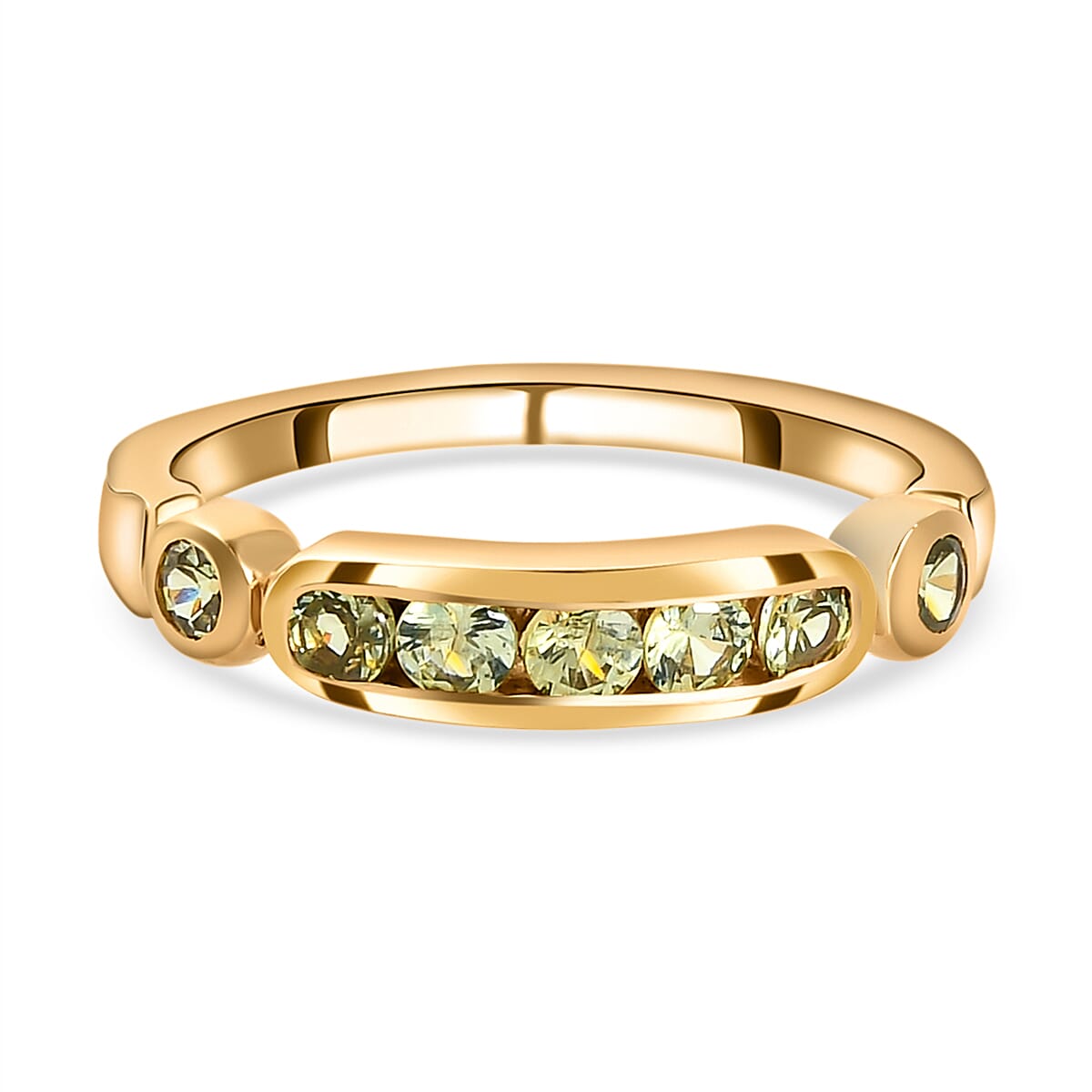 Demantoid Garnet Ring in 14K Gold Overlay Sterling Silver
