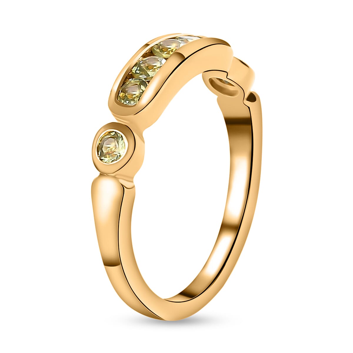 Demantoid Garnet Ring in 14K Gold Overlay Sterling Silver