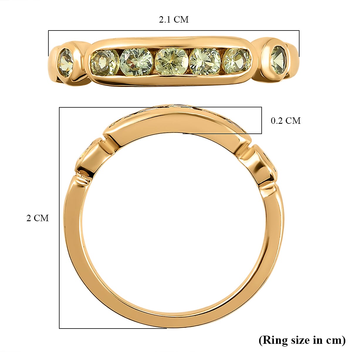 Demantoid Garnet Ring in 14K Gold Overlay Sterling Silver