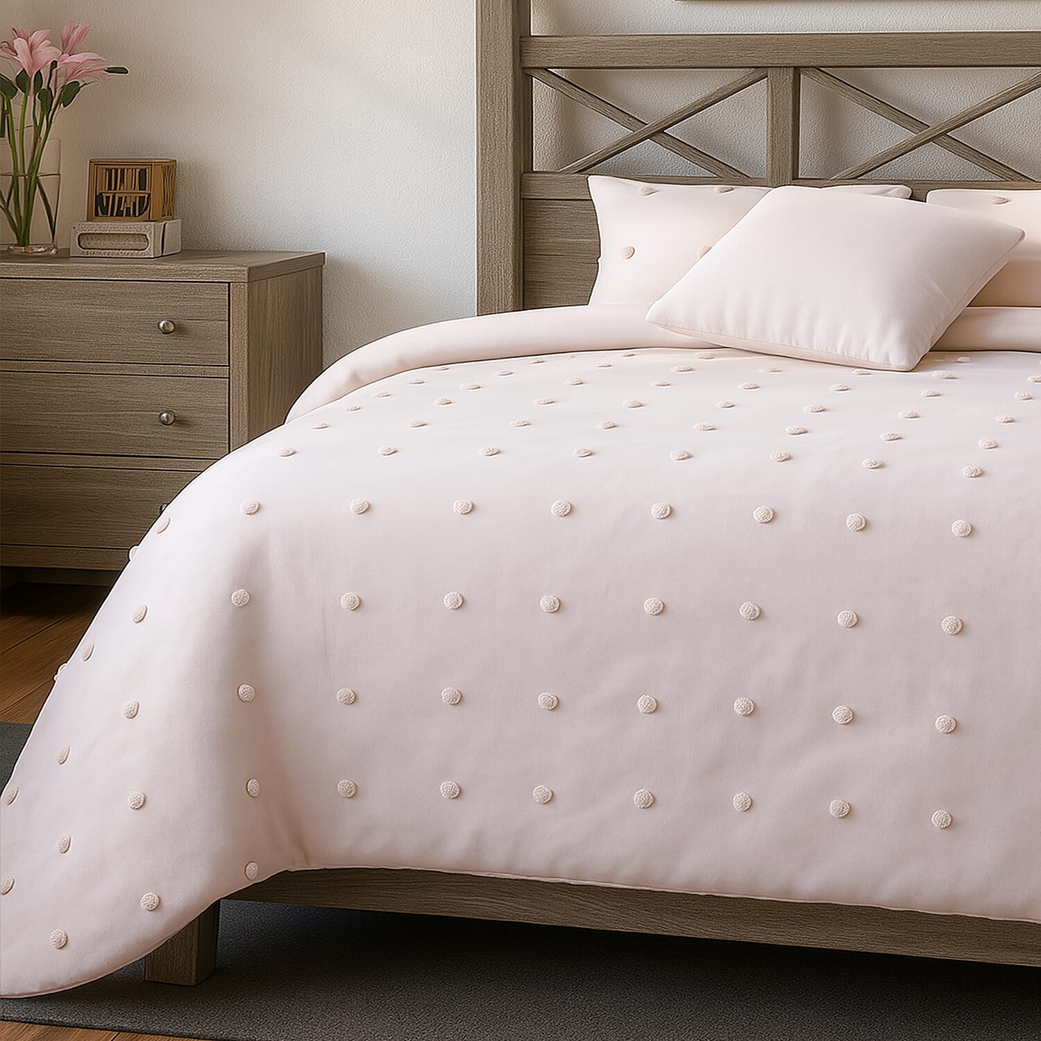 Luxury Vegas Closeout- Deluxe 6 Piece set- Comforter, Fitted Sheet, 2 Pillow Cases, Cushion Cover and Bolster Cushion Cover - - Blue Double