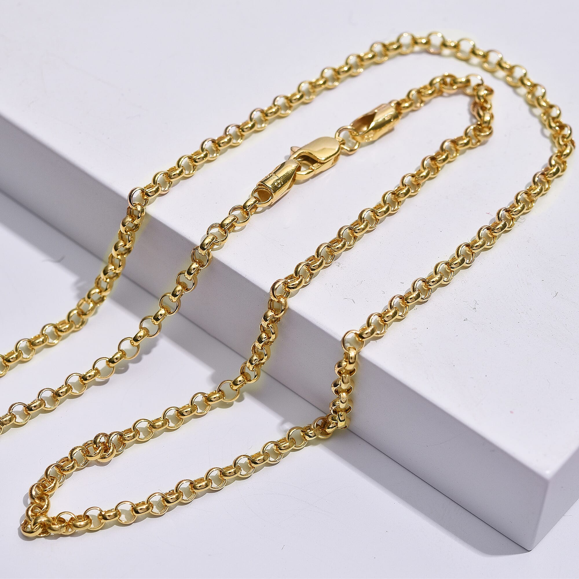 Hatton Garden Close Out Deal - 9K Yellow Gold Belcher Necklace (Size - 20) with Lobster Clasp, Gold Wt 3.80 Gms