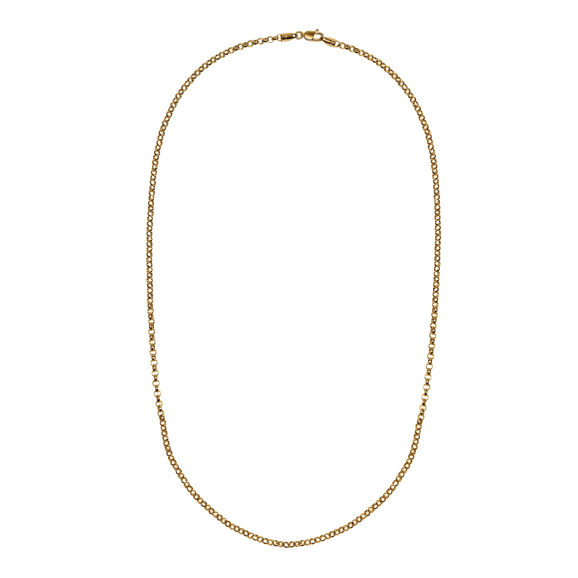 Hatton Garden Close Out Deal - 9K Yellow Gold Belcher Necklace (Size - 20) with Lobster Clasp, Gold Wt 3.80 Gms