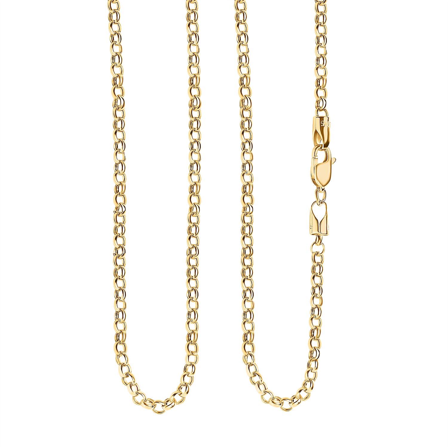 Hatton Garden Close Out Deal - 9K Yellow Gold Belcher Necklace (Size - 20) with Lobster Clasp, Gold Wt 3.80 Gms