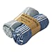Set of 2 - Cotton Beach/Hammam Towel - Silver Grey & Royal Blue