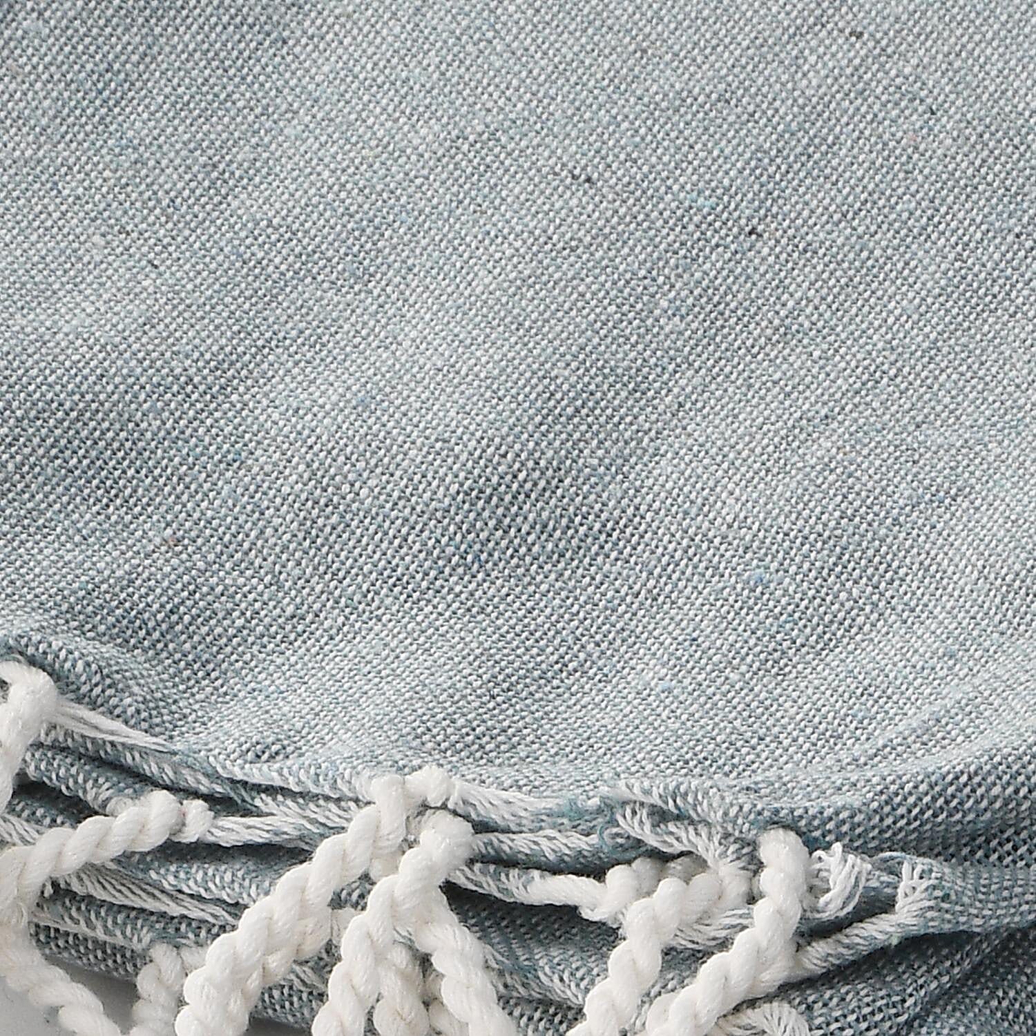 Set of 2 - Cotton Beach/Hammam Towel - Silver Grey & Royal Blue