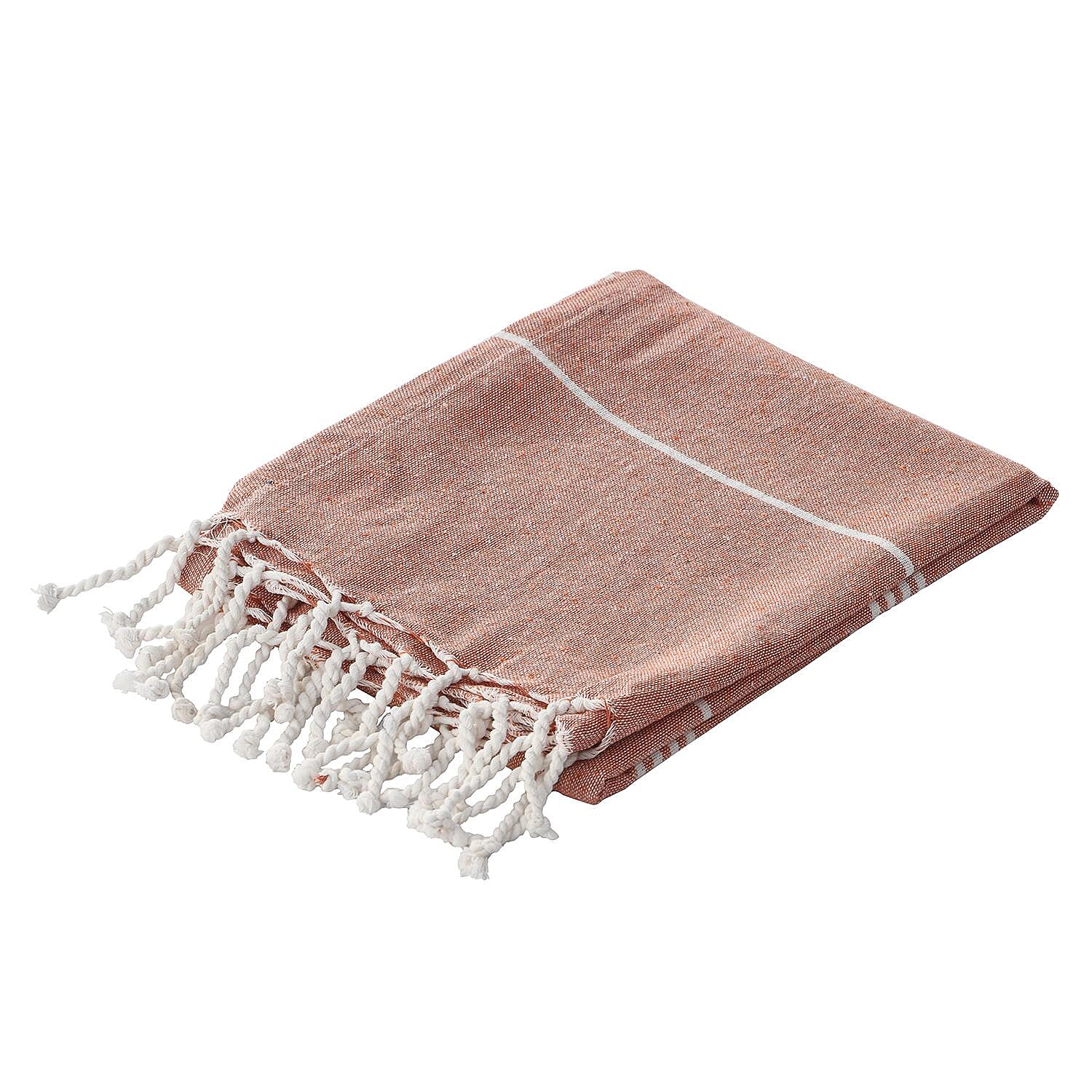 Set of 2 - 100% Cotton Beach/Hammam Towel (Size 170x90 Cm) - Yellow & Orange